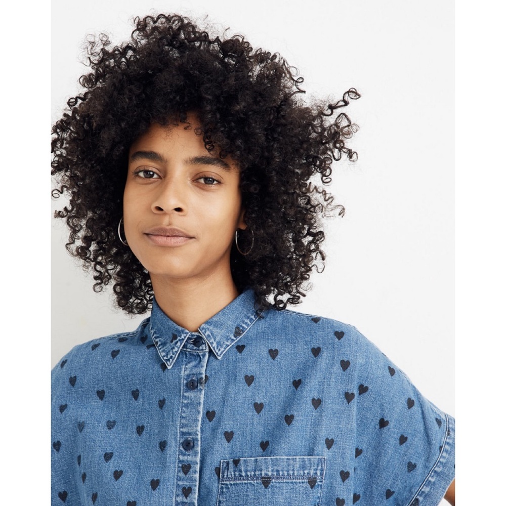 Madewell Denim Short-Sleeve Tie-Front Shirt Size S - Picture 4 of 12
